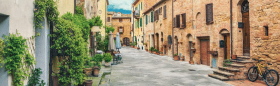 picture of a quaint italian street with plants and