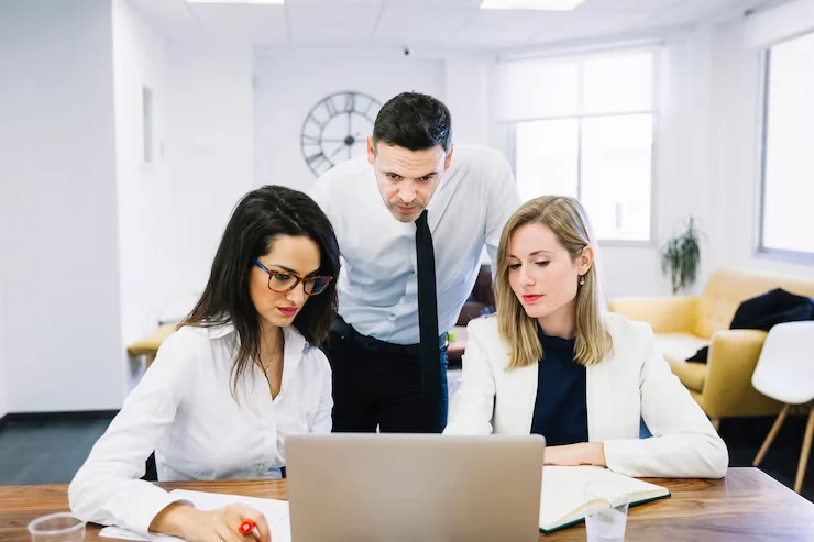 team working in office