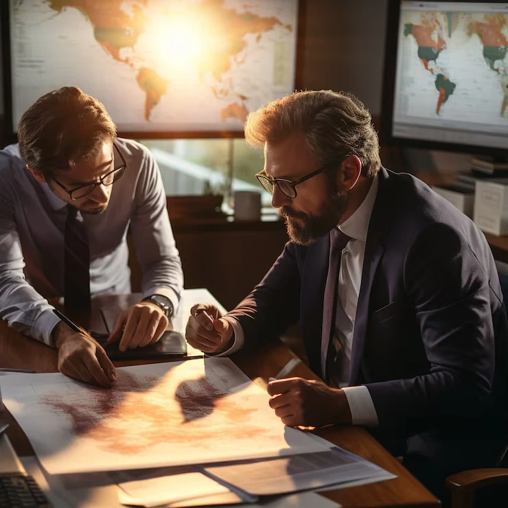 Expert real estate analyst reviewing industry insights and Dubai property sourcing market data report file